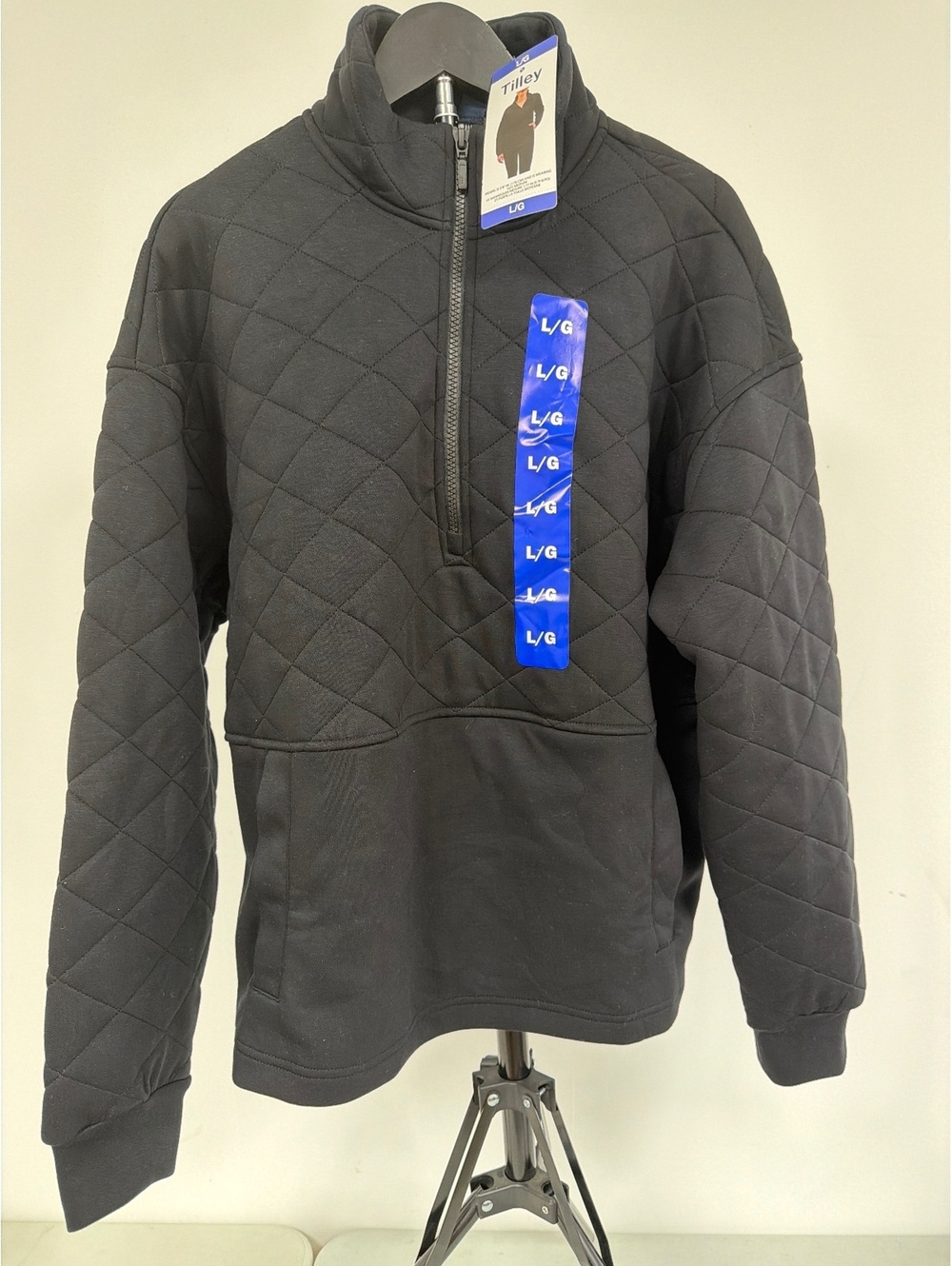 Tilley Women's Quilted Black Pullover Jacket Large 0030